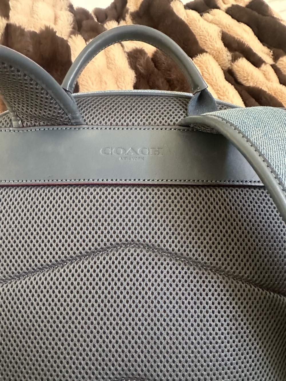 Denim Light Blue Women's Backpack - Casual Everyday Bag - Picture 3 of 9